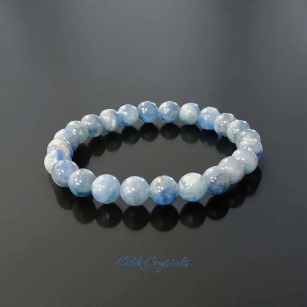 Authentic Blue Kyanite Bracelet 8mm Natural Stones Unisex Healing Bracel… - Picture 4 of 7